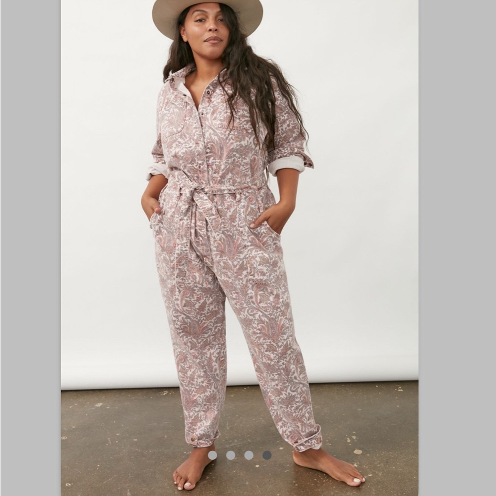 Anthropologie Paisley Utility Jumpsuit - sz M